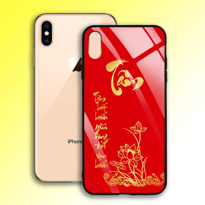 Ốp Lưng điện thoại Iphone XS Max mạ màu vàng ánh kim - mặt Kính Cường Lực - 03007 7998 TAM04