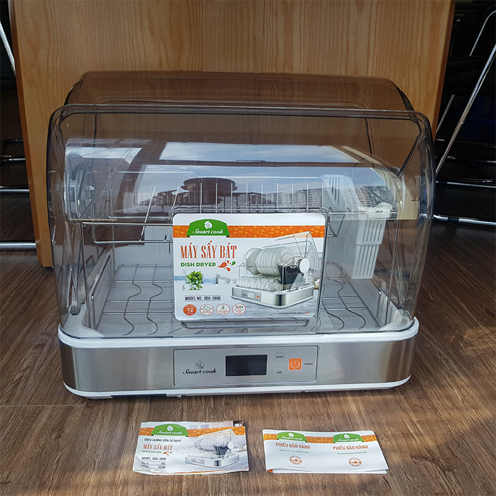 Máy sấy bát, Tủ Sấy Bát Đĩa, Tủ Khử Trùng Bát Đĩa, Máy Sấy Chén Dĩa, Tủ Sấy Bát Gia Đình  Smartcook DDS-3906 Thuộc Thương Hiệu Elmich, 45L Đùng Cho Gia Đình 10 Người.