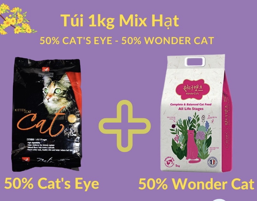 Thức ăn hạt cho mèo 1kg mix các hạt Catsrang - Cat's Eye - Wonder Cat