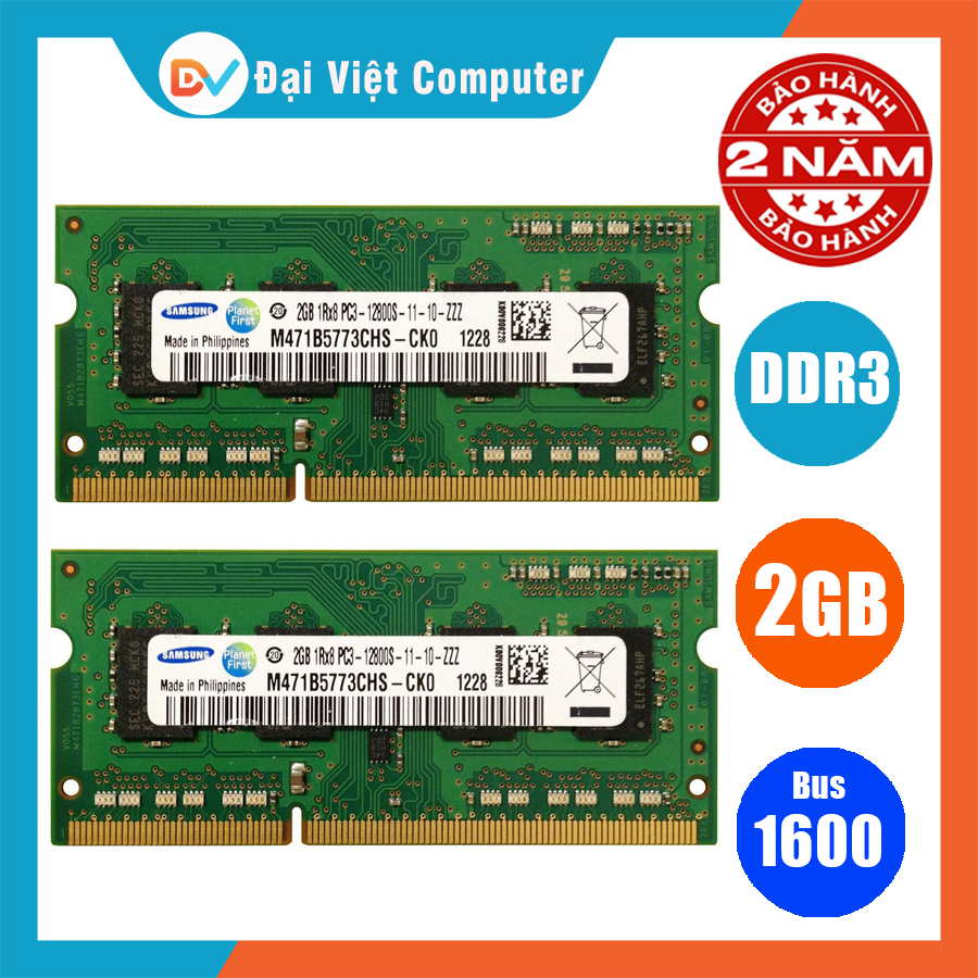 Ram Laptop DDR3 2GB bus 1600 PC3 12800S ( nhiều hãng)samsung/hynix/kingston/micron, crucial - LTR3 2GB
