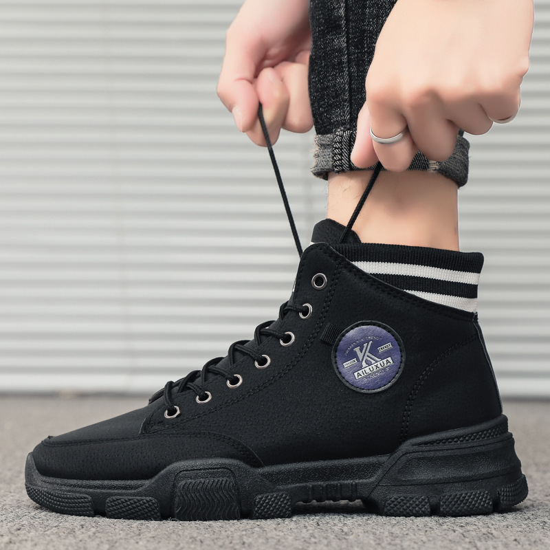 Giày nam cao cổ chữ K thời trang - Giày thể thao nam cổ chun cá tính