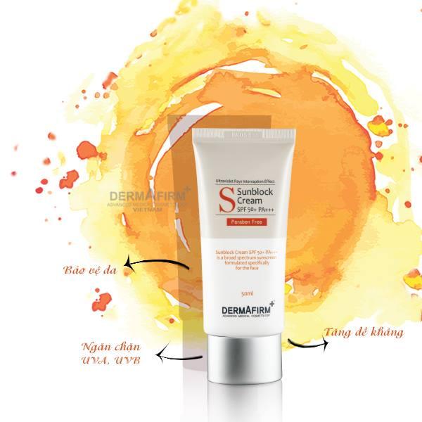 Kem chống nắng vật lý dermafirm sunblock cream spf 50+ pa+++ hàn quốc