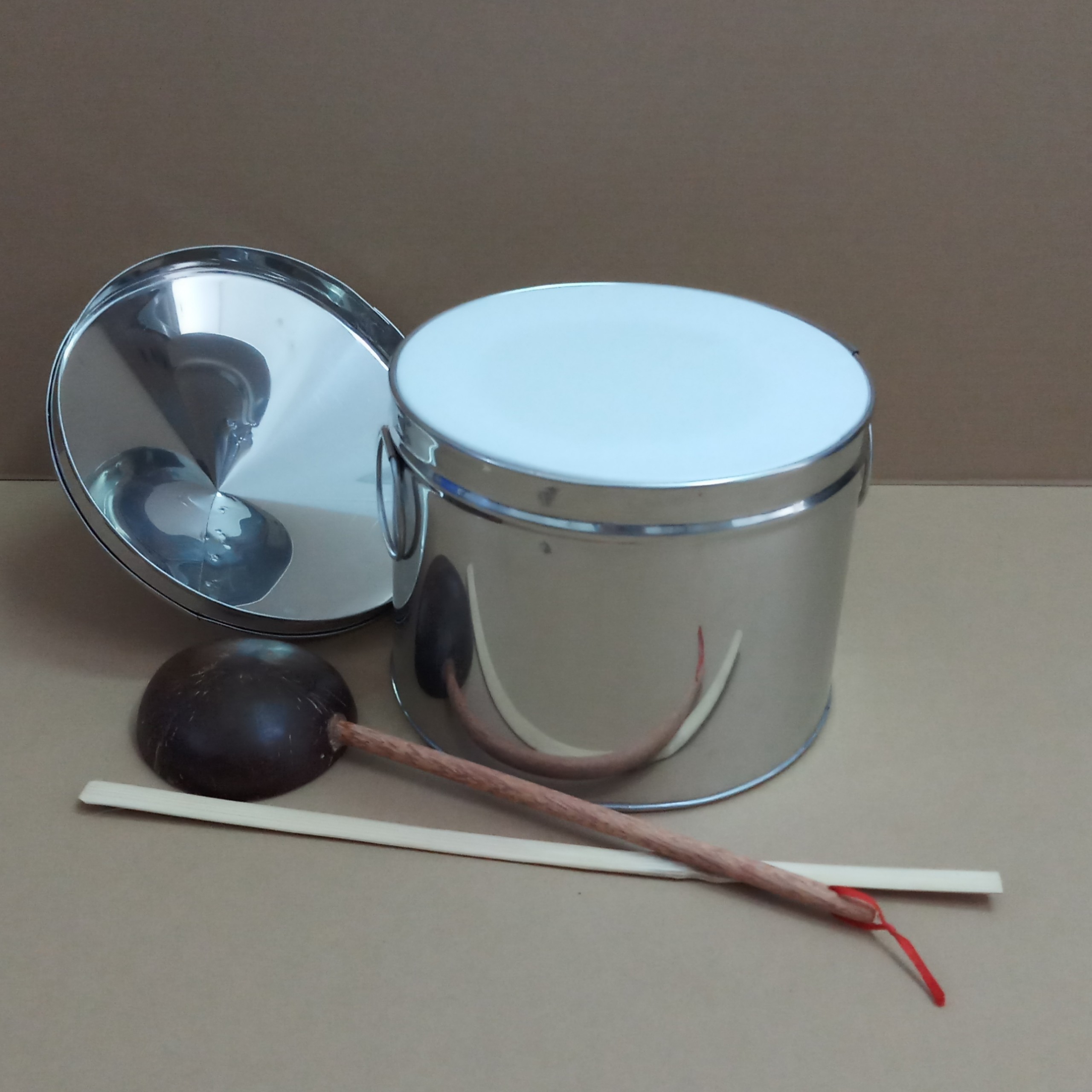 Nồi tráng bánh cuốn gia đình INOX 201 đường kính 28 cm kèm bộ dụng cụ tráng bánh