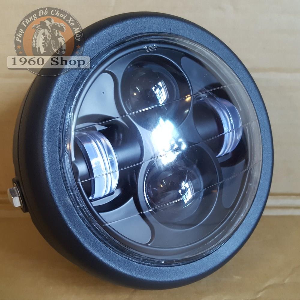 đèn led xe máy - Đèn Pha kiểu dáng Su GN bi Led cức sáng gáo đèn vỏ kim loại màu đen sơn tĩnh điện, kính thủy tinh Phù hợp độ Cafe Racer Tracker Win 67 Dream CUB và các loại xe máy