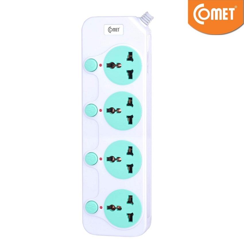 Ổ cắm điện 4 lổ 4 công tắc đa năng 3 mét 2500w 10a comet ces8403