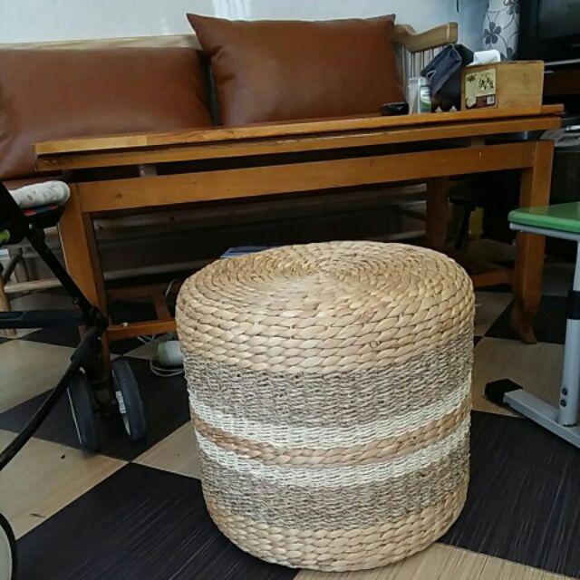 Đôn lục bình D40 x H40 || Ghế đôn đan bằng sợi lục bình decor loại đẹp