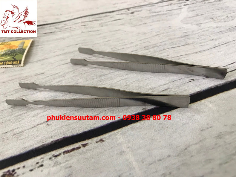 Kẹp gắp tem 12cm thường bằng thép không gỉ Kích thước dài 120mm màu inox bạc dùng để gắp tem tiền - TMT Collection - SP000037