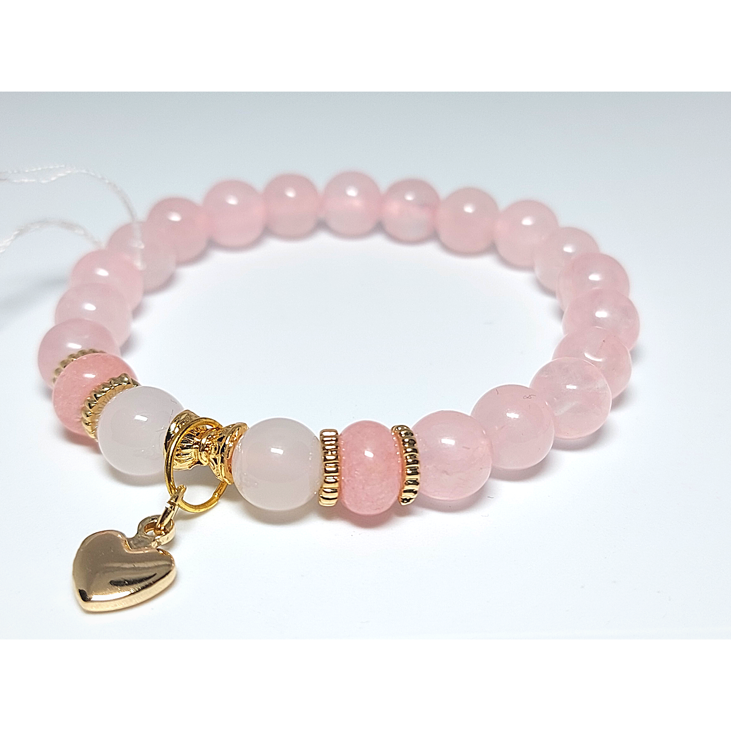 HM Vòng mã não hồng pastel charm trái tim style tiểu thư