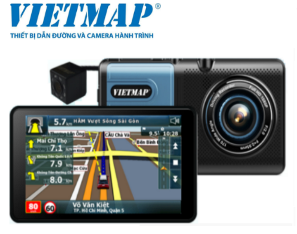 Camera hành trình Vietmap A50, ghi hình trước sau chuẩn FULL HD, hỗ trợ camera lùi, vừa dẫn đường vừa ghi hình