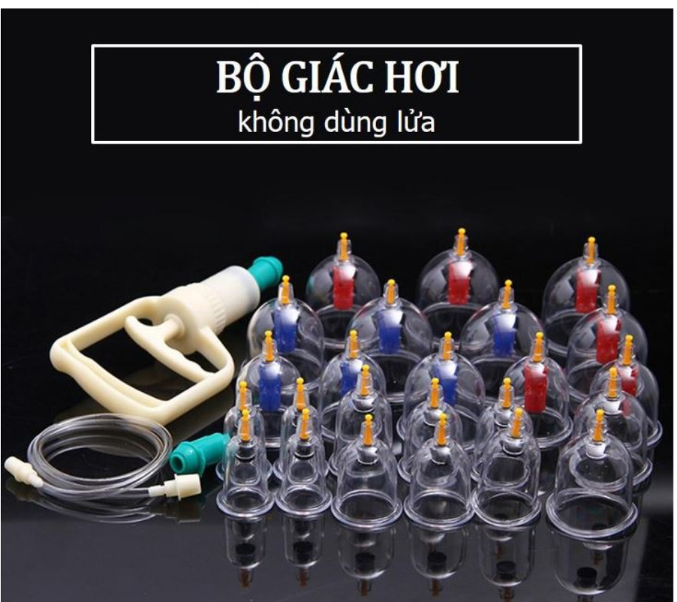 Giác hơi hút máu độc, Bộ giác hơi không dùng lửa, Giác hơi chân không, Bộ giác hơi không dùng lửa(24 phụ kiện)  không đau rát, an toàn - Giá Rẻ Cực Hấp Dẫn -Bảo Hành Uy Tín