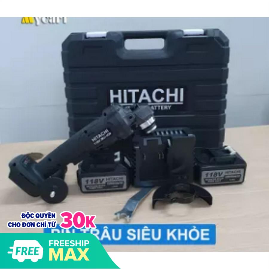 Máy cắt cầm tay hitachi 118v, máy mài góc, máy cắt pin, 02 pin 10 cell, không chổi than