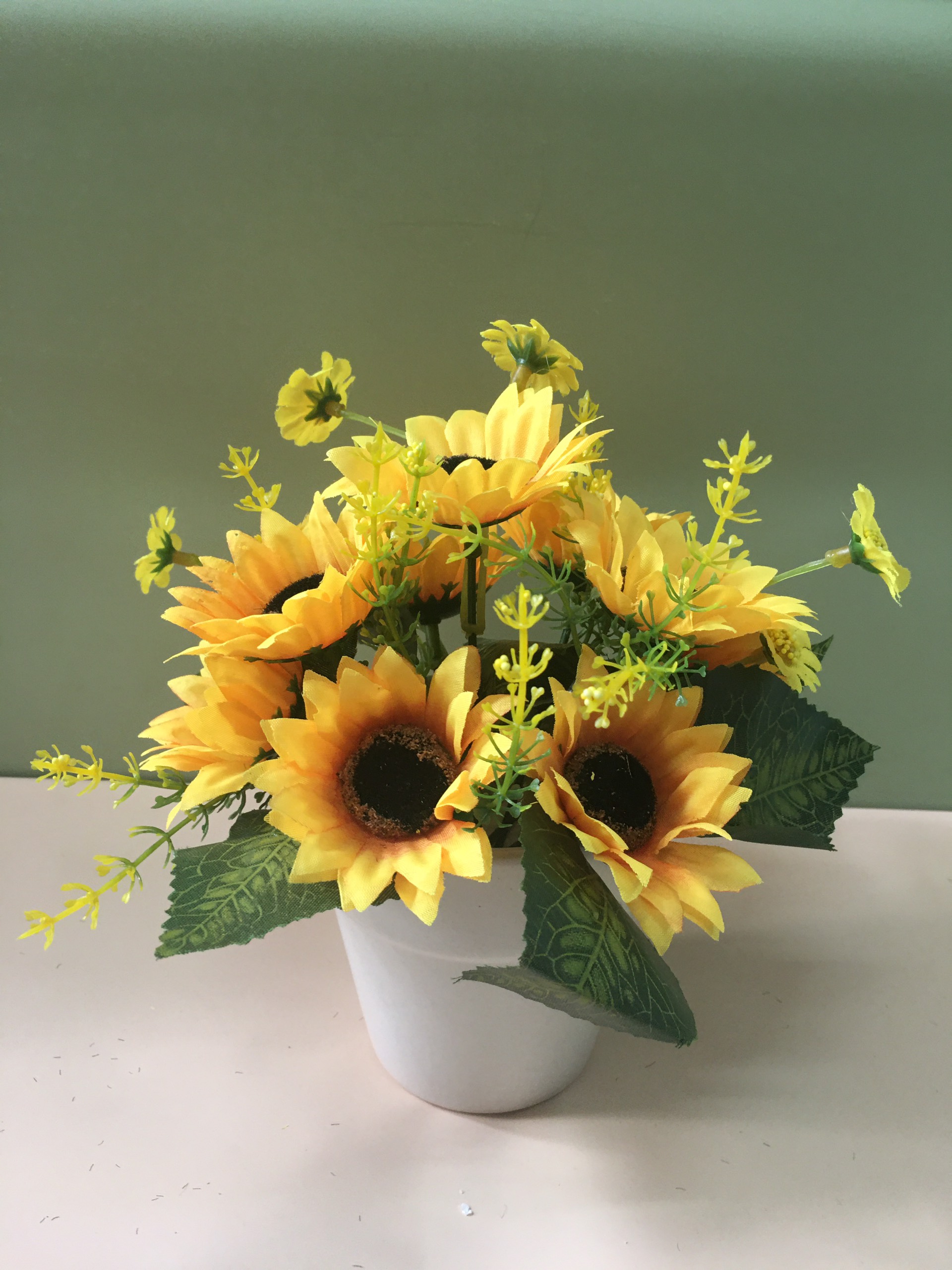 Hoa Giả cao cấp - Bình hoa giả - Bình hoa hướng dương để bàn - Lọ hoa giả nhân tạo