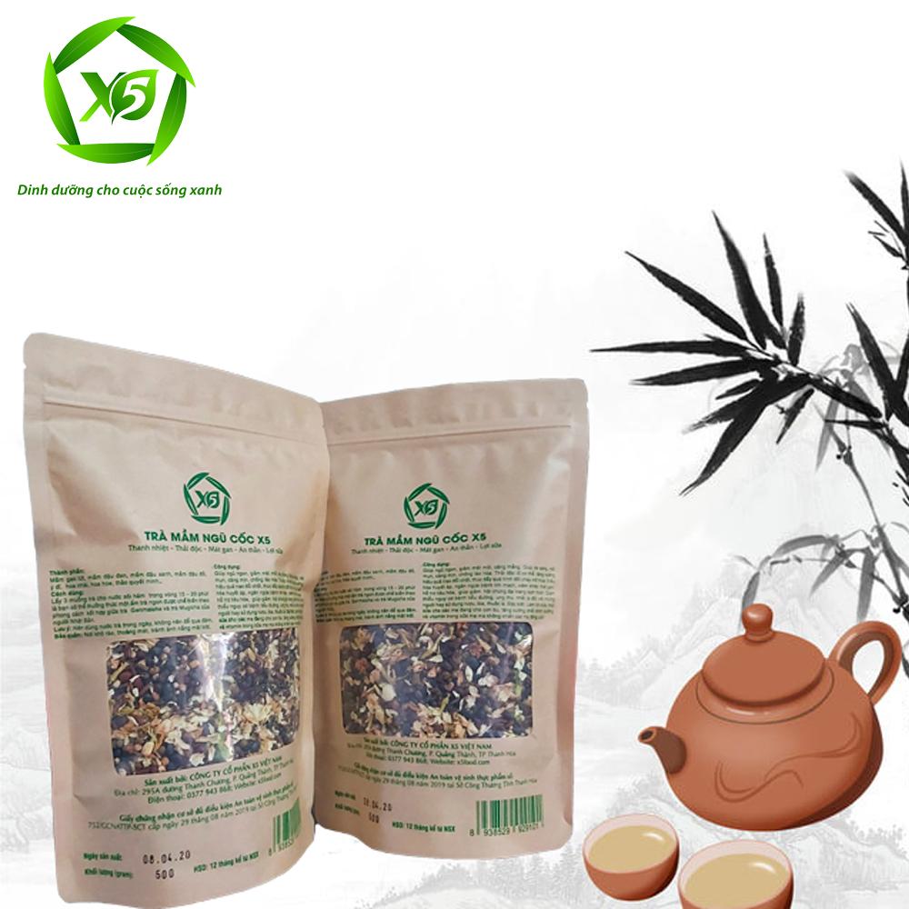 [FREE SHIP] 01  Trà Mầm Ngũ Cốc X5 (300gr/ túi) : Tan Mỡ bụng - Chống Lão Hóa Da - Ngủ ngon - Thải Độc- Khỏe Tim Mạch - Ngừa Tiểu Đường- Chống Stress