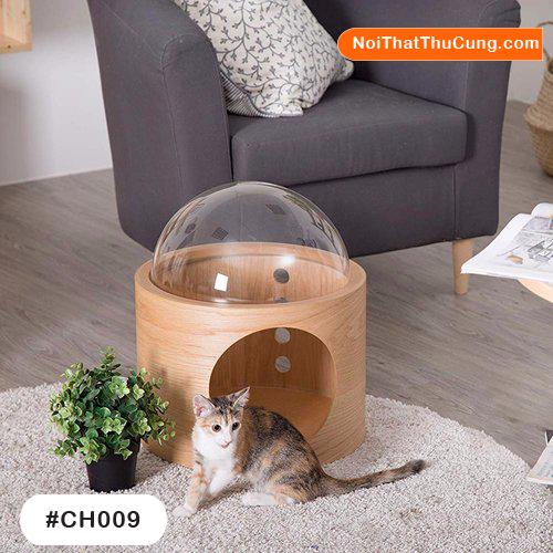 [HCM]Nhà Cho Mèo Phi Hành Gia Anpha Bằng Gỗ Độc Đáo CH009 - Nội Thất Thú Cưng