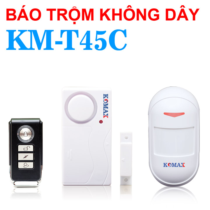 BỘ BÁO ĐỘNG CHỐNG TRỘM KHÔNG DÂY DÙNG HỒNG NGOẠI VÀ CẢM BIẾN TỪ CHỐNG TRỘM  KM-T45C. Bộ chống trộm đơn giản dùng pin có remote dành cho gia đình bạn