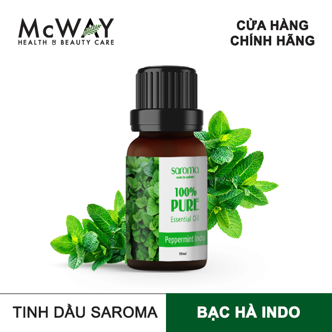 Saroma - tinh dầu thiên nhiên 100% - bạc hà indochine - 10ml