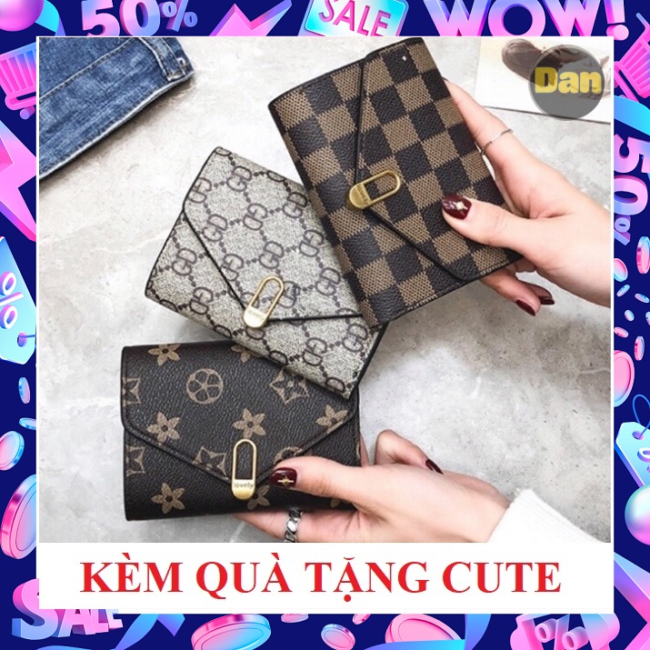 Ví Cầm Tay Nữ Loại Ngắn Khóa Bấm Lovely - Ví Da Nữ Bóp Nữ - Bóp Ví Mini DanStore