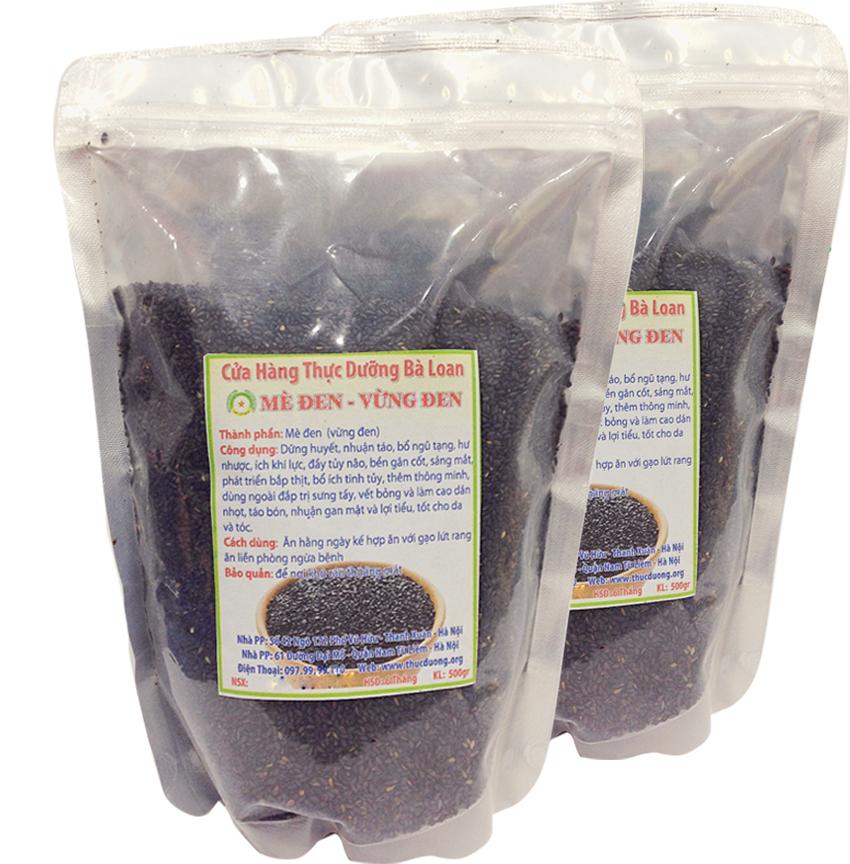 Bộ 2 Túi Mè Đen Thực Dưỡng Bà Loan đều hạt tổng 1 kg, mè đen nấu nước uống, mè đen với da,mè đen với bầu, mè đen mua, nấu chè mè đen Zjnmart