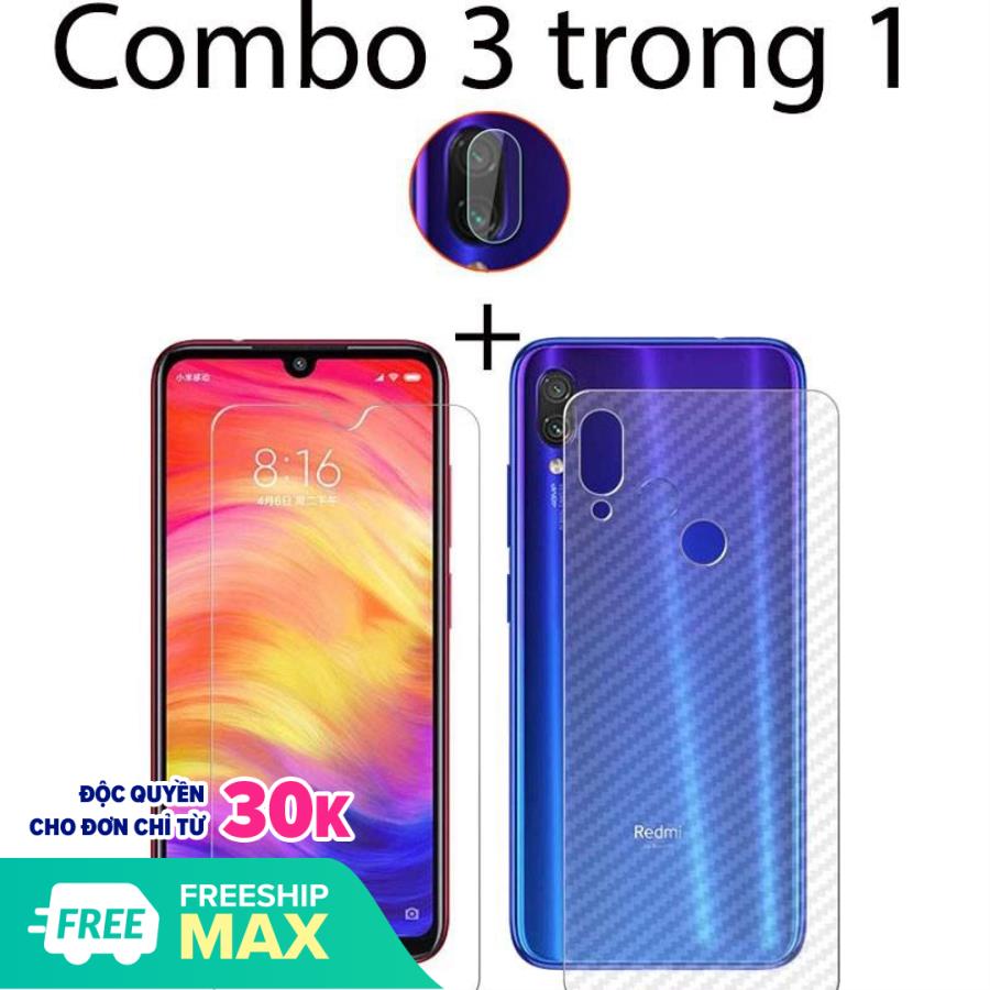 [HCM]Combo cường lực dẻo Xiaomi Redmi Note 7 4 miếng dán camera và 2 miếng dán decal mặt sau