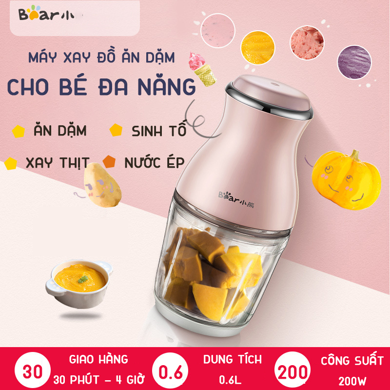 Máy xay bear xay tỏi ớt, xay thịt, sinh tố, đồ ăn dặm cho bé, xay trộn dung tích 0.6l bear qsj b02u2 và bear qsj b02r1 chính hãng