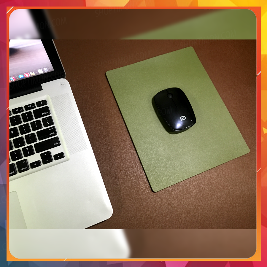 Miếng Lót Chuột Da PU ( 25 x 20cm ) - Xanh Rêu | Deskpad mini tiện lợi nhỏ gọn chống trượt không thấm nước