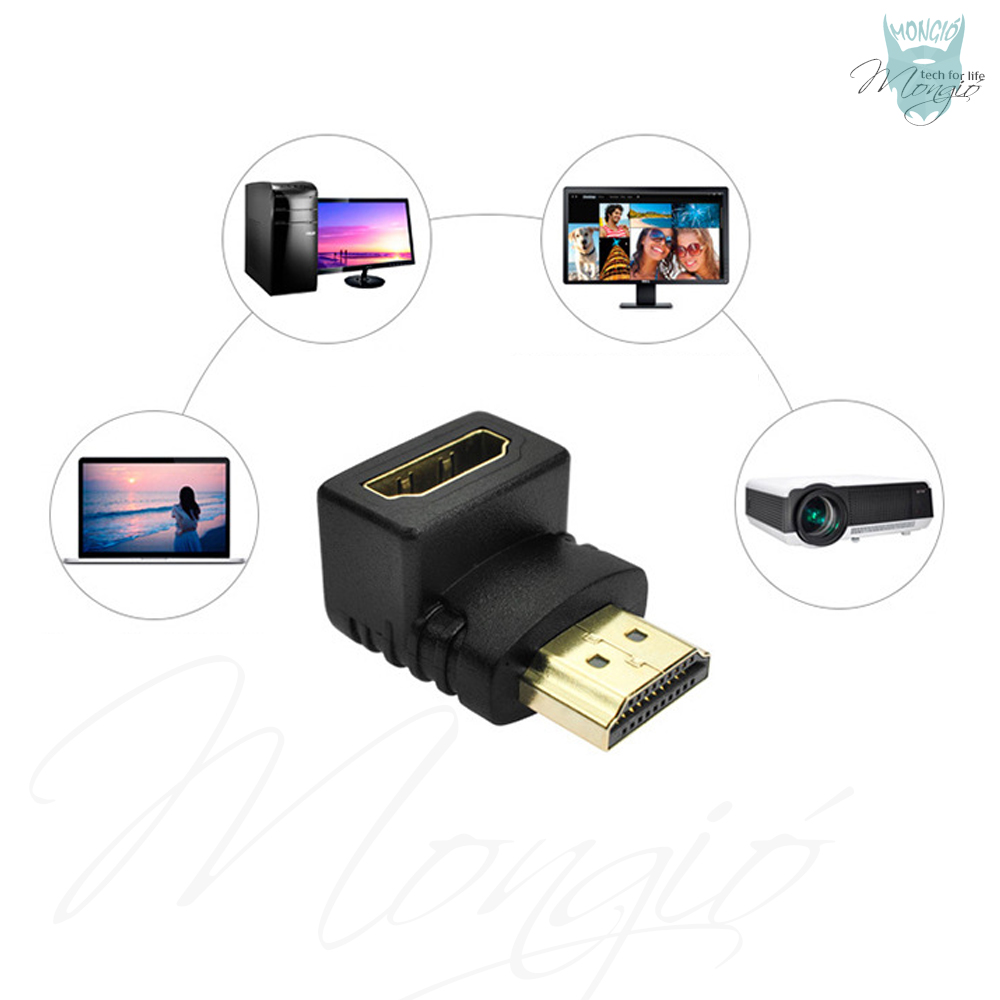 Đầu chuyển cổng HDMI xoay vuông góc 90 độ (góc trái)