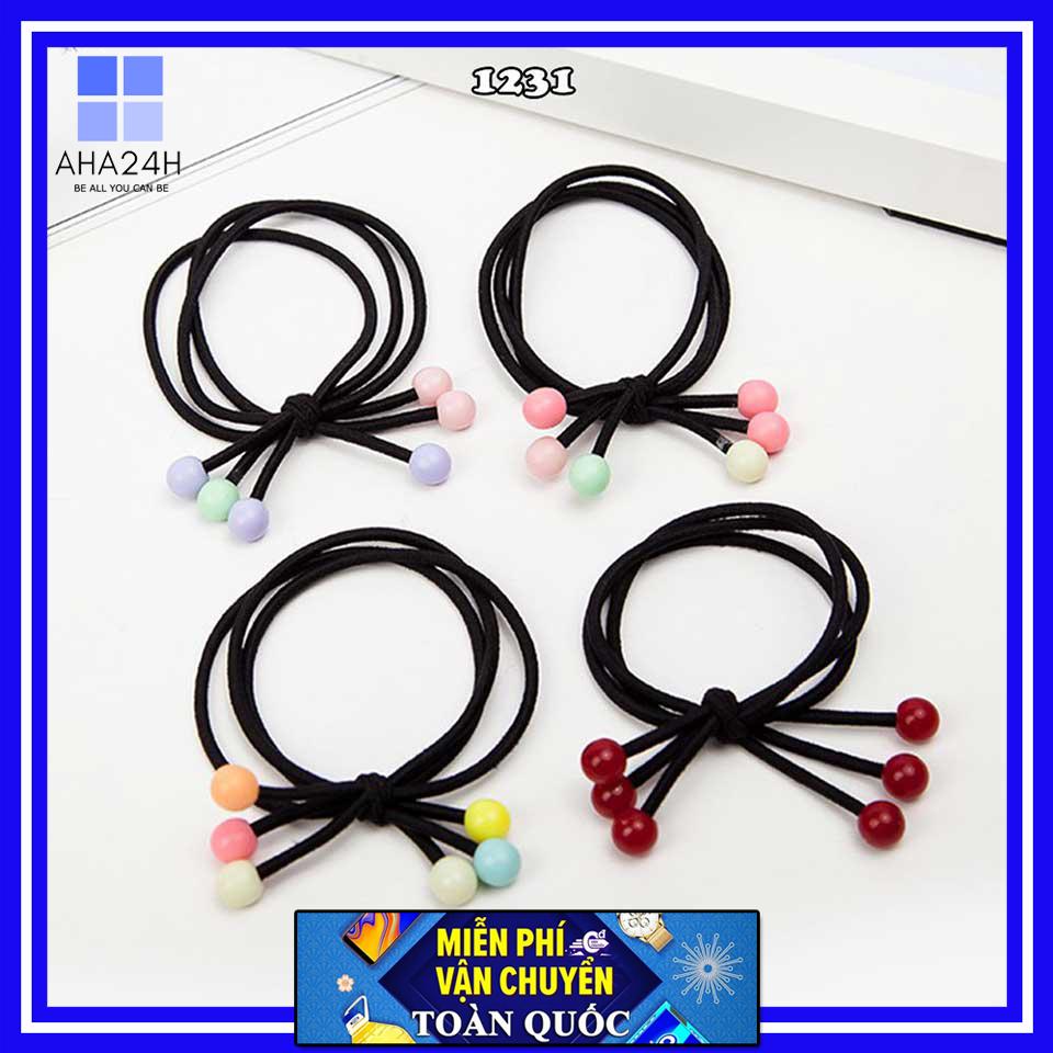 Dây cột tóc thun tròn mix cherry dễ thương ah1231