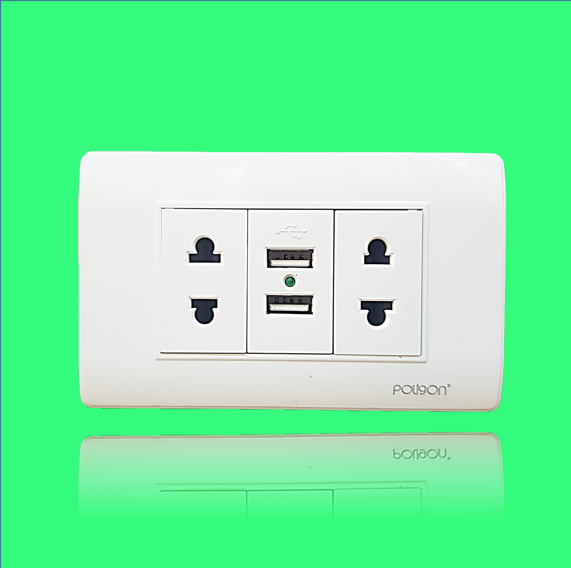Ổ cắm USB đa năng Kèm 2 Ổ Cắm đơn ( màu trắng)