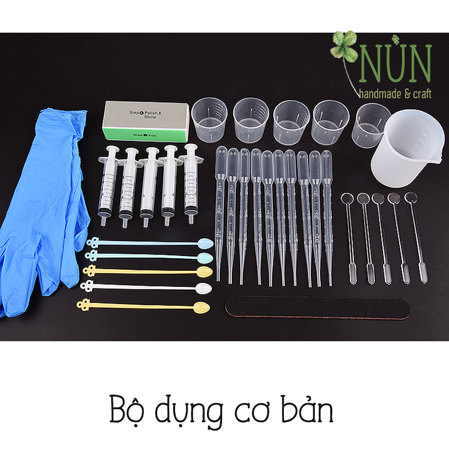 Bộ dụng cụ đầy đủ làm resin epoxy, resin uv, đồ handmade, trang sức