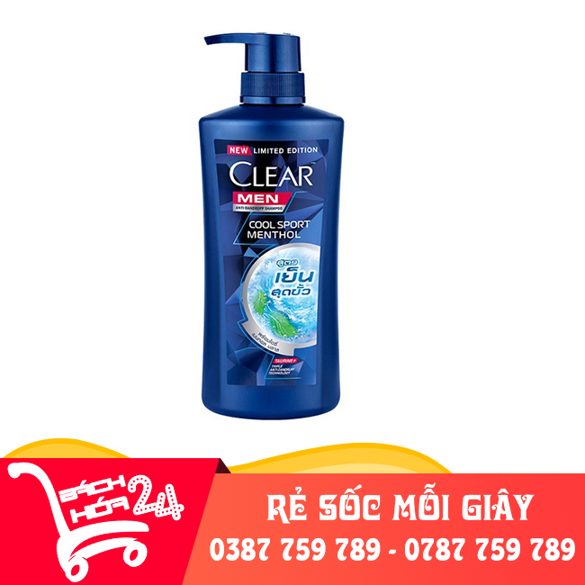 Dầu gội Clear Men bạc hà thái lan 390ml【Bách Hóa 24】