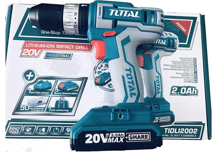 Máy khoan vặn vít dùng pin 50 chi tiết total tidli2002