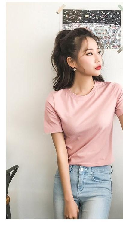 Áo thun trơn nữ croptop form rộng