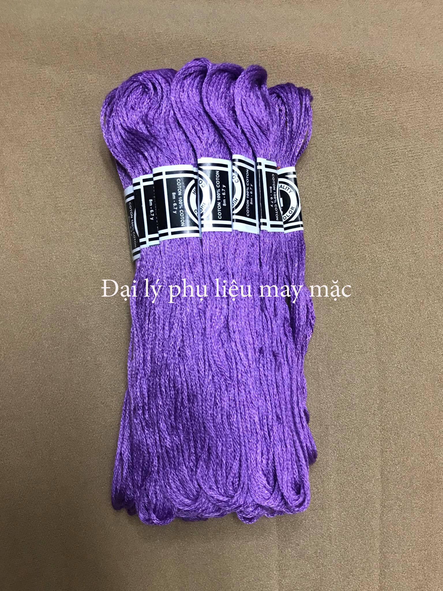 Chỉ thêu tay cotton màu tím giá rẻ