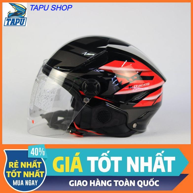 MŨ BẢO HIỂM 1/2 NỬA ĐẦU KYT TIGER ( ĐỎ ĐEN)