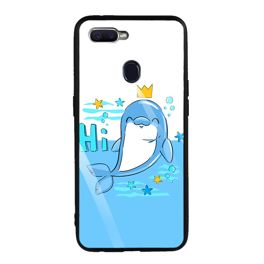 Ốp Lưng điện thoại Oppo F9 - mặt Kính Cường Lực - 03027 8114 DOLPHIN04