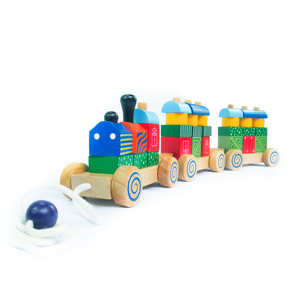 Xe lửa hoa văn bằng gỗ winwintoys - 64272