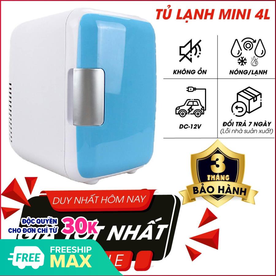 Tủ lạnh mini hộ gia đình và xe hơi VegaVN - 4Lít-Tủ lạnh, tủ mát mini dùng cả trong nhà, trên oto, xe hơi (4 Lít, hai chiều nóng lạnh) Cao cấp Agiadep