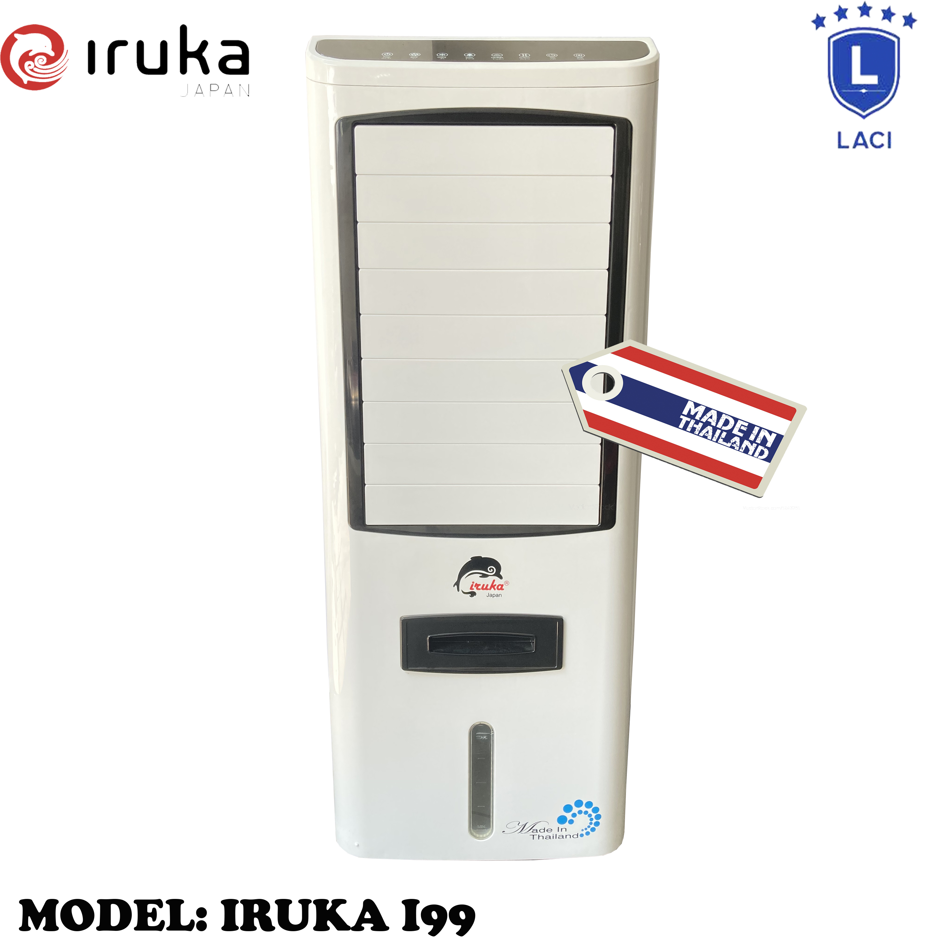 Quạt hơi nước làm lạnh không khí Iruka I99 Made In Thái Lan | Công suất 200W | Màn hình cảm ứng có remote điều khiển | BH 12 Tháng Chính Hãng