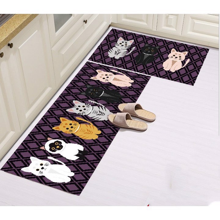 Bộ 2 sản phẩm thảm nhà bếp siêu thấm siêu mềm - thảm lót vải bông mềm 40x60 & 40x120