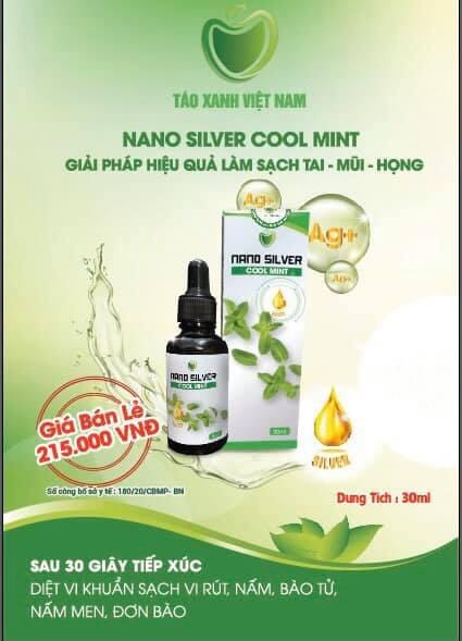 [MUA 2 TẶNG 1 quà xinh] Nước súc họng, Vệ sinh Tai mũi họng, NANO SILVER COOL MINT,Táo xanh, nano silver Coolmint, NANO BẠC