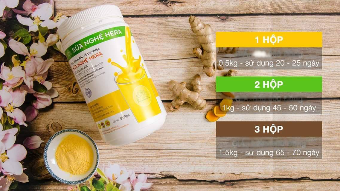 [HCM]455K/HỘP 500gr (HSD T10/2022) “Sữa Nghệ HERA Khỏe Đẹp Mỗi Ngày”. Tặng ngay 1 chai Xịt Kháng Khuẩn HERA 100ml 79k.
