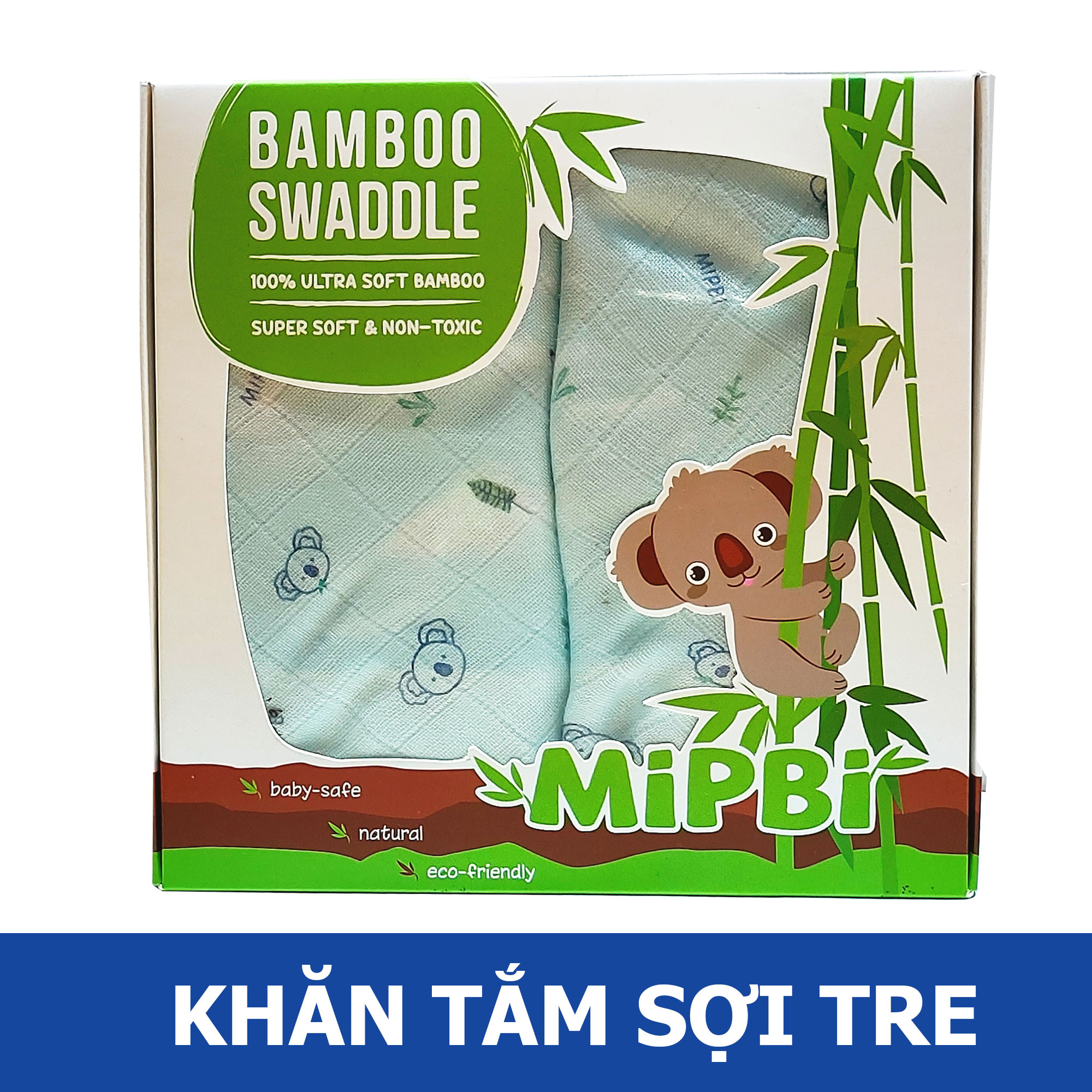 Khăn Tắm Cho Bé Sơ Sinh Mipbi - Khăn Tắm Sợi Tre 3 Lớp Cao Cấp 120x120cm