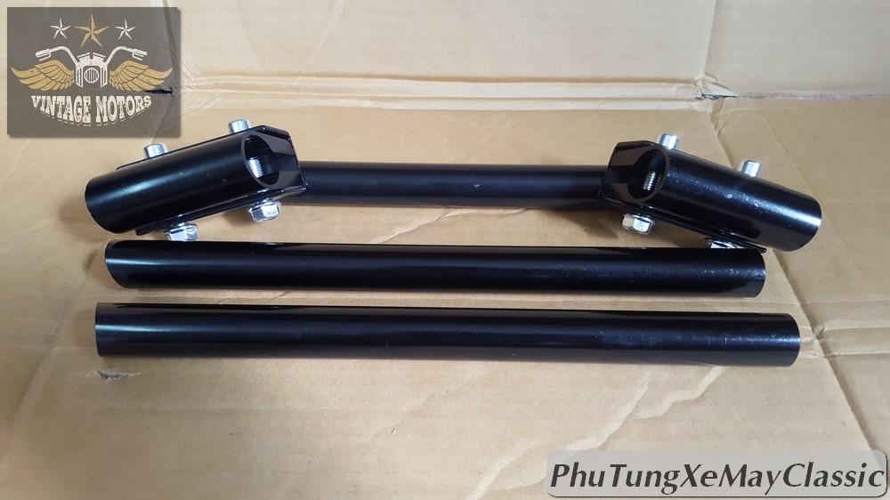 GHI ĐÔNG BA ĐOẠN ĐỘ CAFE RACER - Ghi đông ba đoạn độ Harley Cafe Racer Chopper Bobber CG125 SU GN125 nhôm cnc