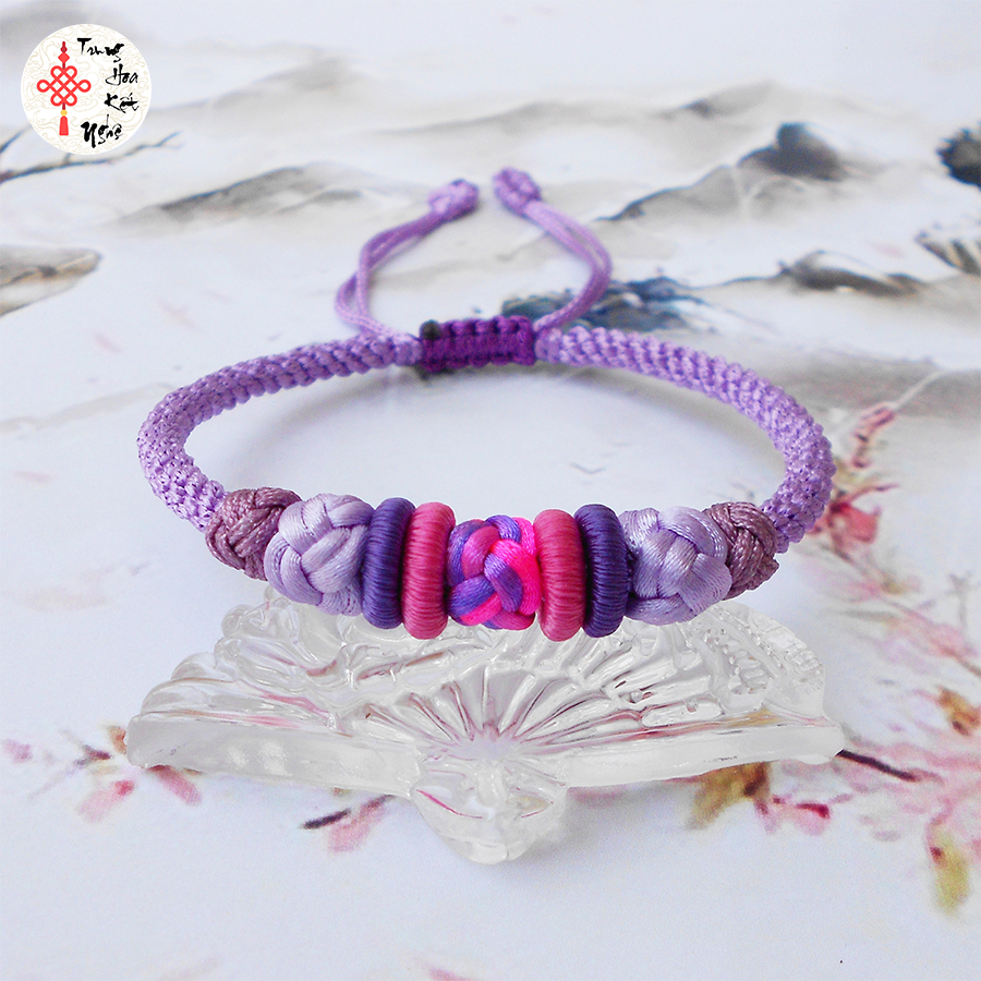 Vòng tay handmade DIY dây vải màu tím [Nhật Hạ Tử Yên]
