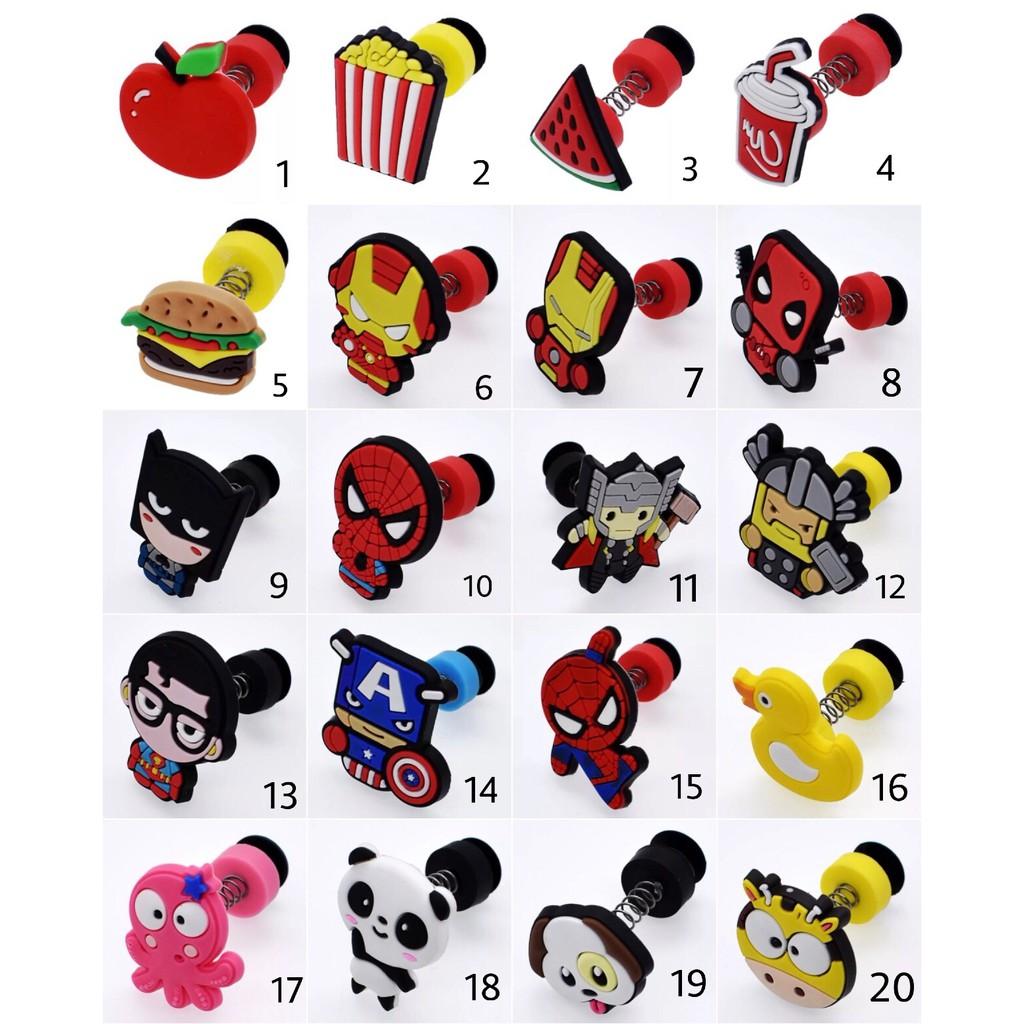 Bộ 02 JITBITZ LÒ XO 2D gắn dép CROCS - STICKER GẮN DÉP CÁ SẤU - DÉP SỤC
