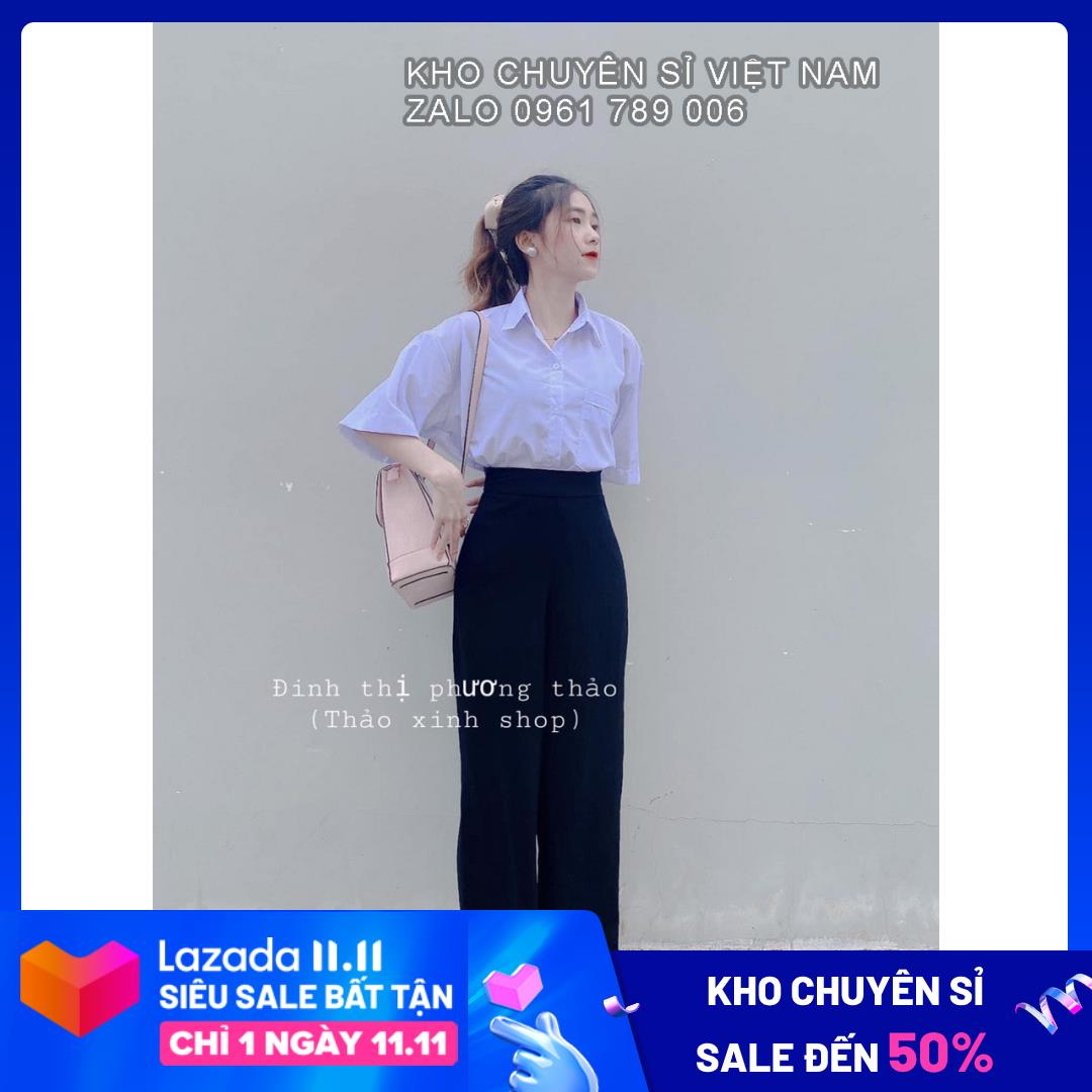 Set bộ áo sơ mi tay lỡ + quần ống suông, thiết kế đa dạng mẫu mã, form dễ mặc, thoải mái, đường may tỉ mỉ, tinh tế
