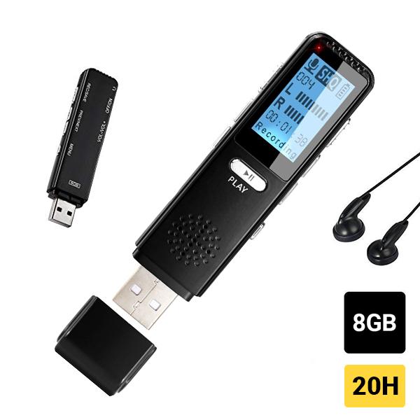 Usb ghi âm chuyên dụng cao cấp M9 - Ghi tần số 1536Kbps bộ nhớ 8GB máy ghi âm chuyên nghiệp mini