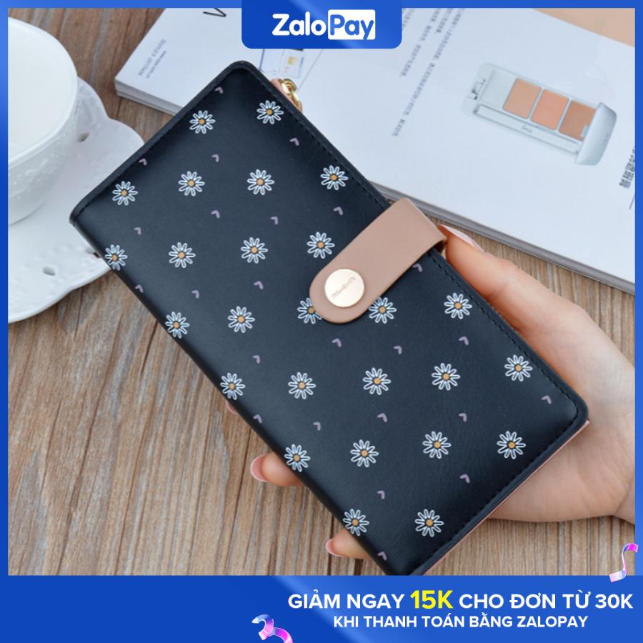 Ví Nữ Cầm Tay Bóp nữ dạng Ví cầm tay dài phong cách Hàn Quốc nhiều ngăn họa tiết hoa cúc dễ thương mà Giá rẻ KDR-V299 Kodoros