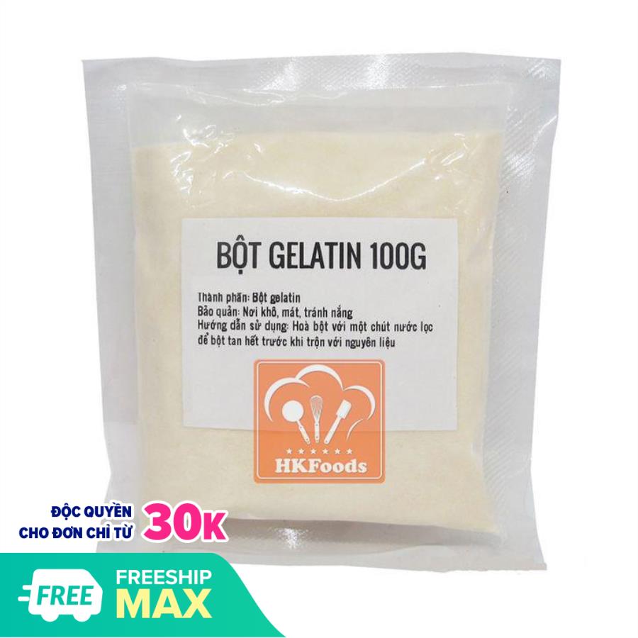 Bột Gelatine làm thạch, chè, kẹo 100g (phụ gia thực phẩm)