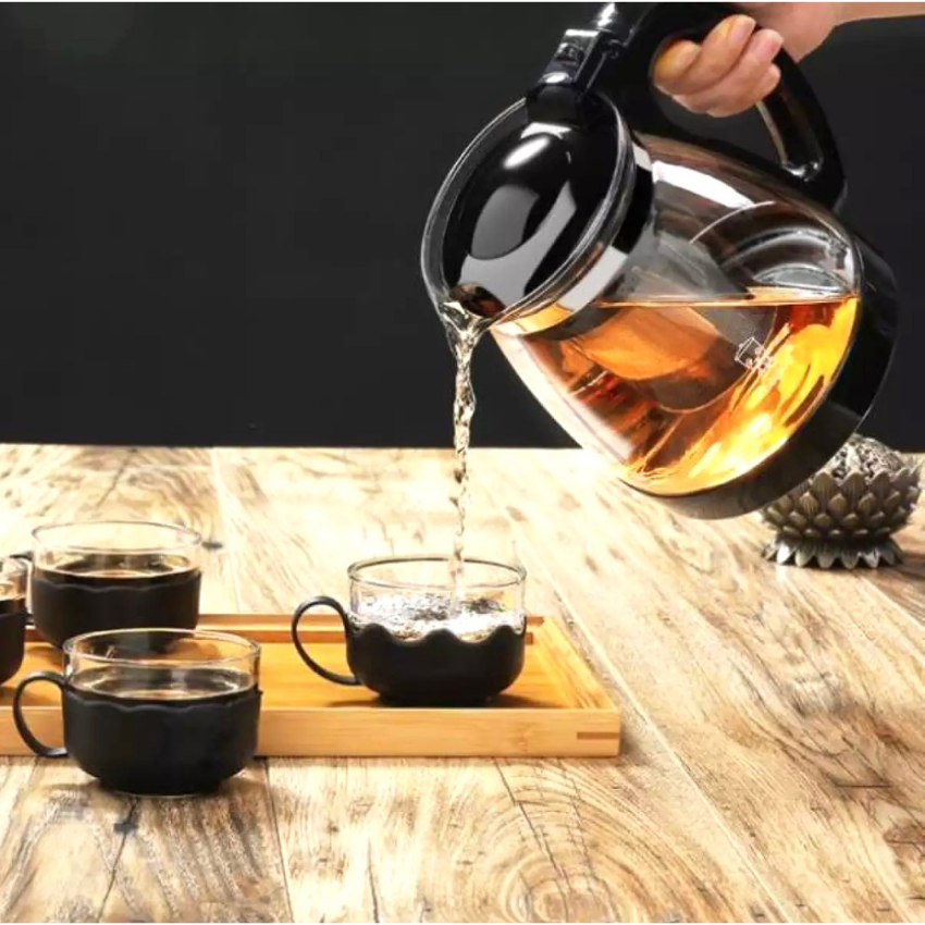 [HCM]Bình trà thuỷ tinh TẶNG kèm 4 ly thuỷ tinh uống trà KN-T27